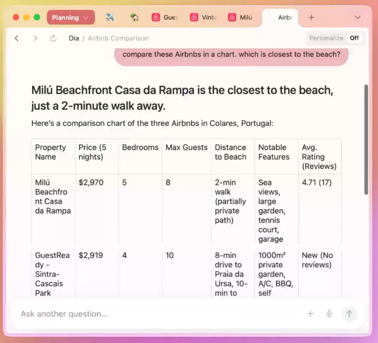 Dia browser window