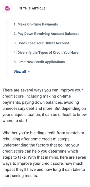 screenshot of page that uses white space