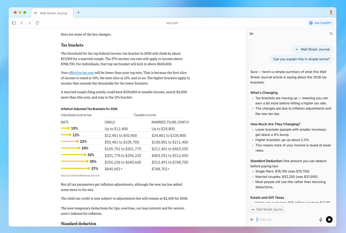 ChatGPT Atlas conversation