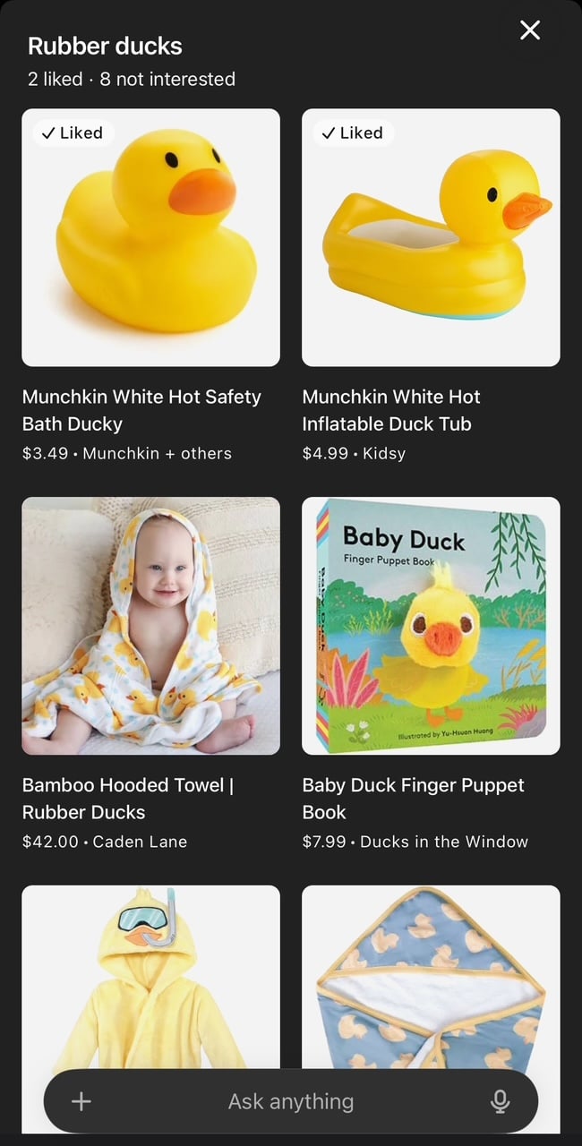 List of rubber duck products recommended by ChatGPT
