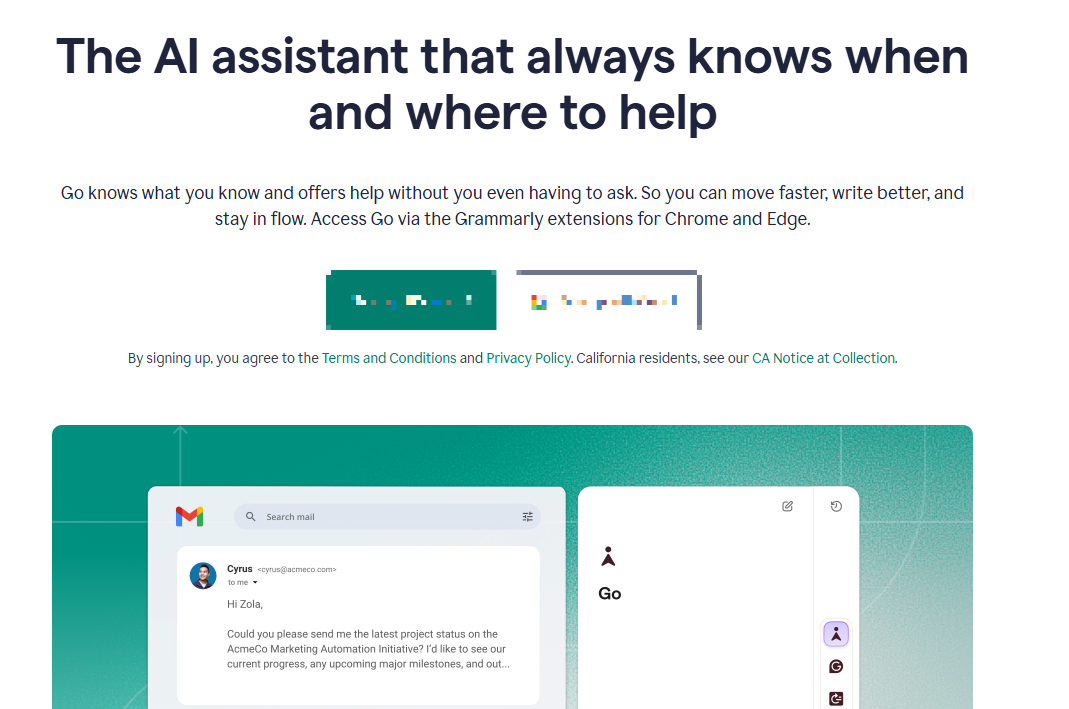 Description of AI assistant from Grammarly