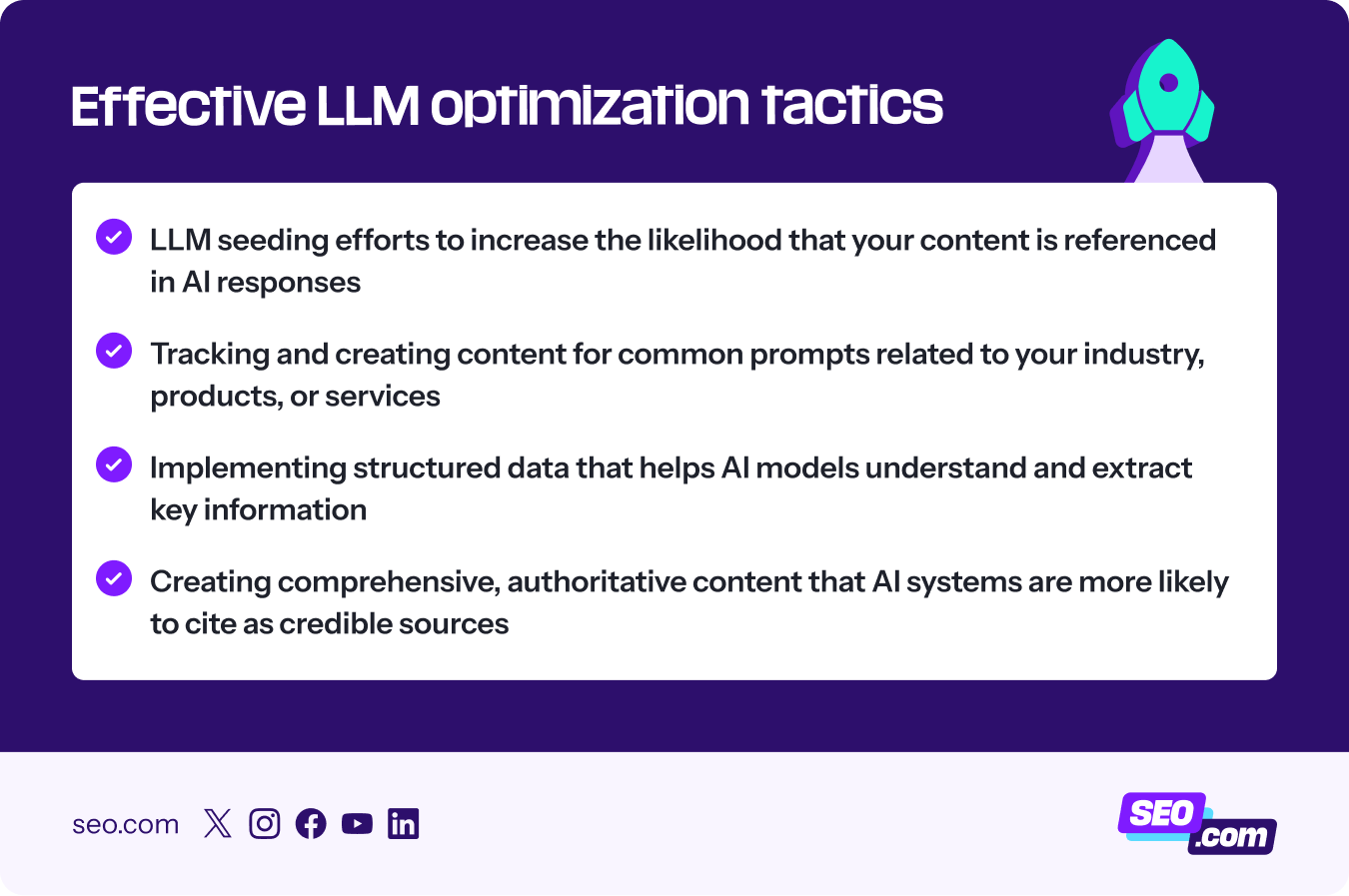 List of effective LLM optimization tactics