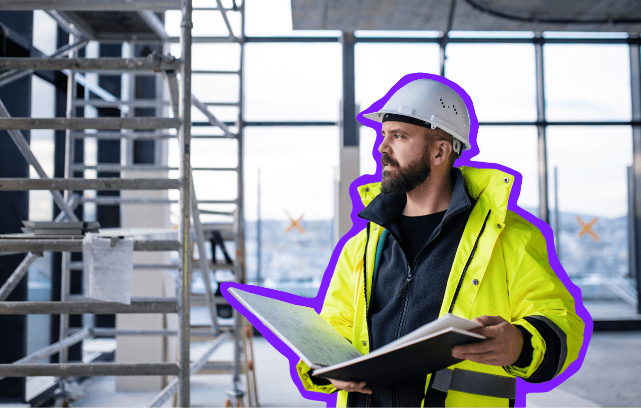 Construction worker standing in a construction site