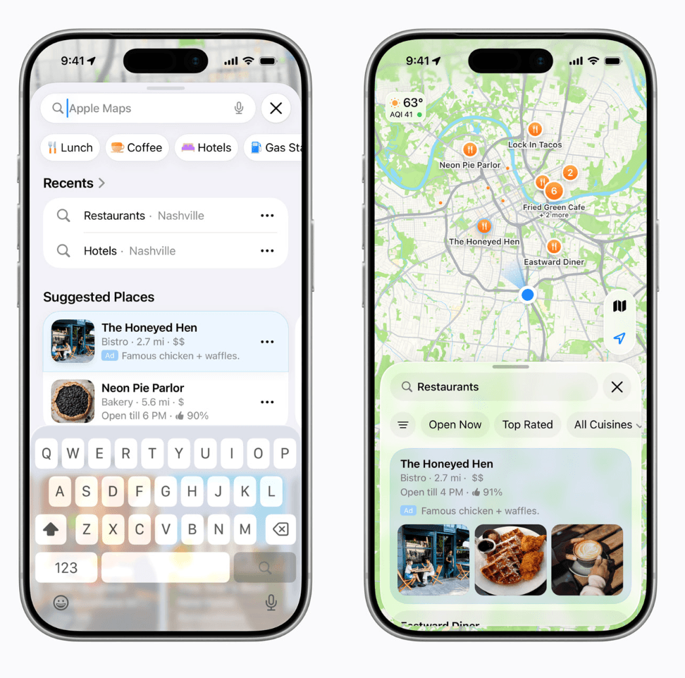 Examples of Apple Maps ads