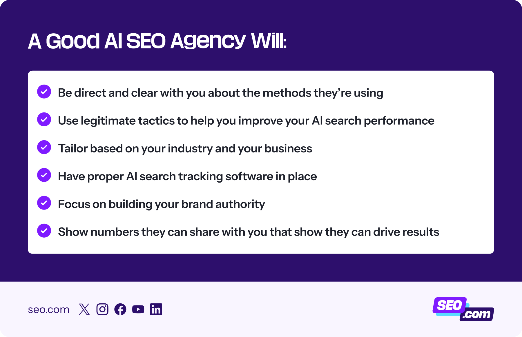 What a good AI SEO agency will do