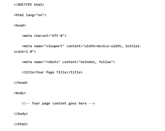 no index tag example