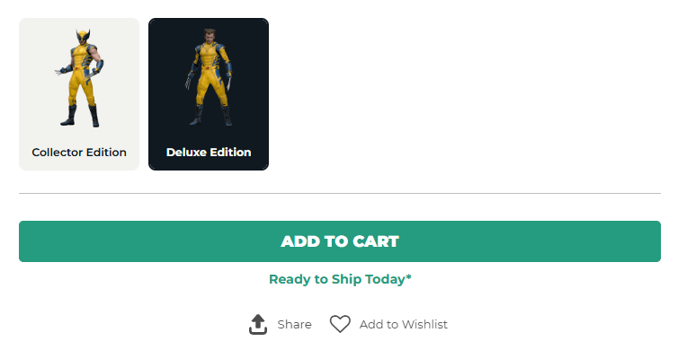 A call to action button guiding the user to add to cart