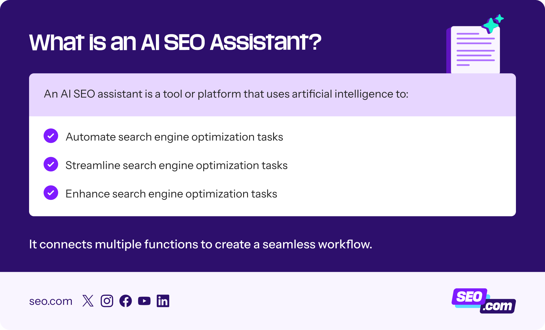 What an AI SEO assistant is and what it does