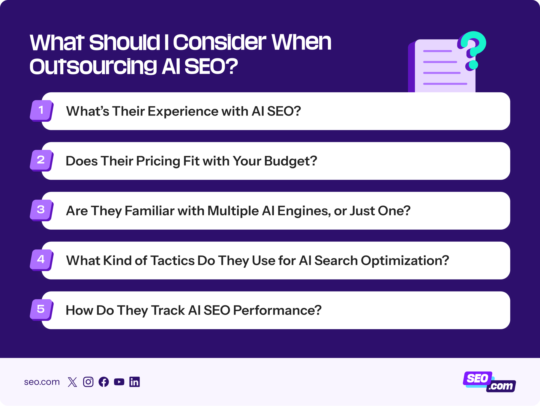 Things to consider with outsourcing AI SEO