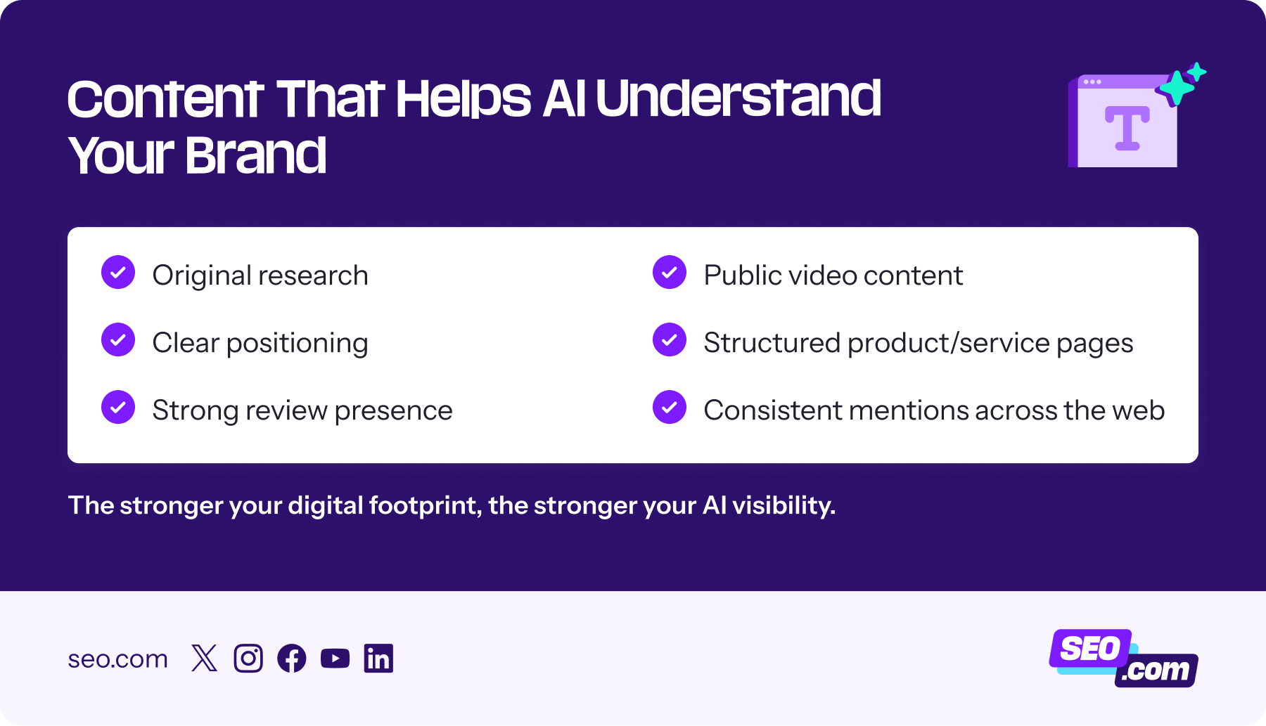 What content helps AI engines understand your brand