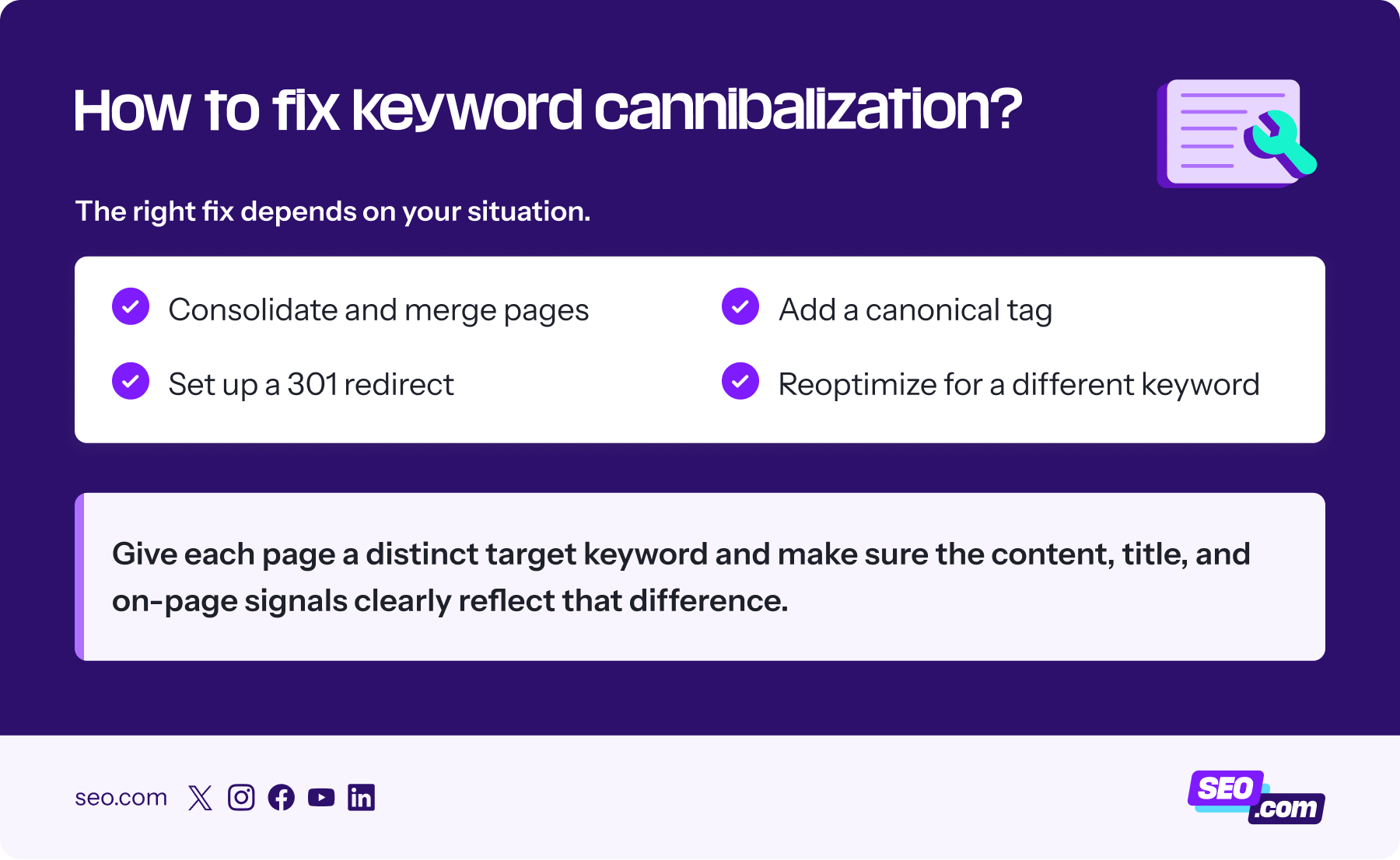 How to fix keyword cannibalization