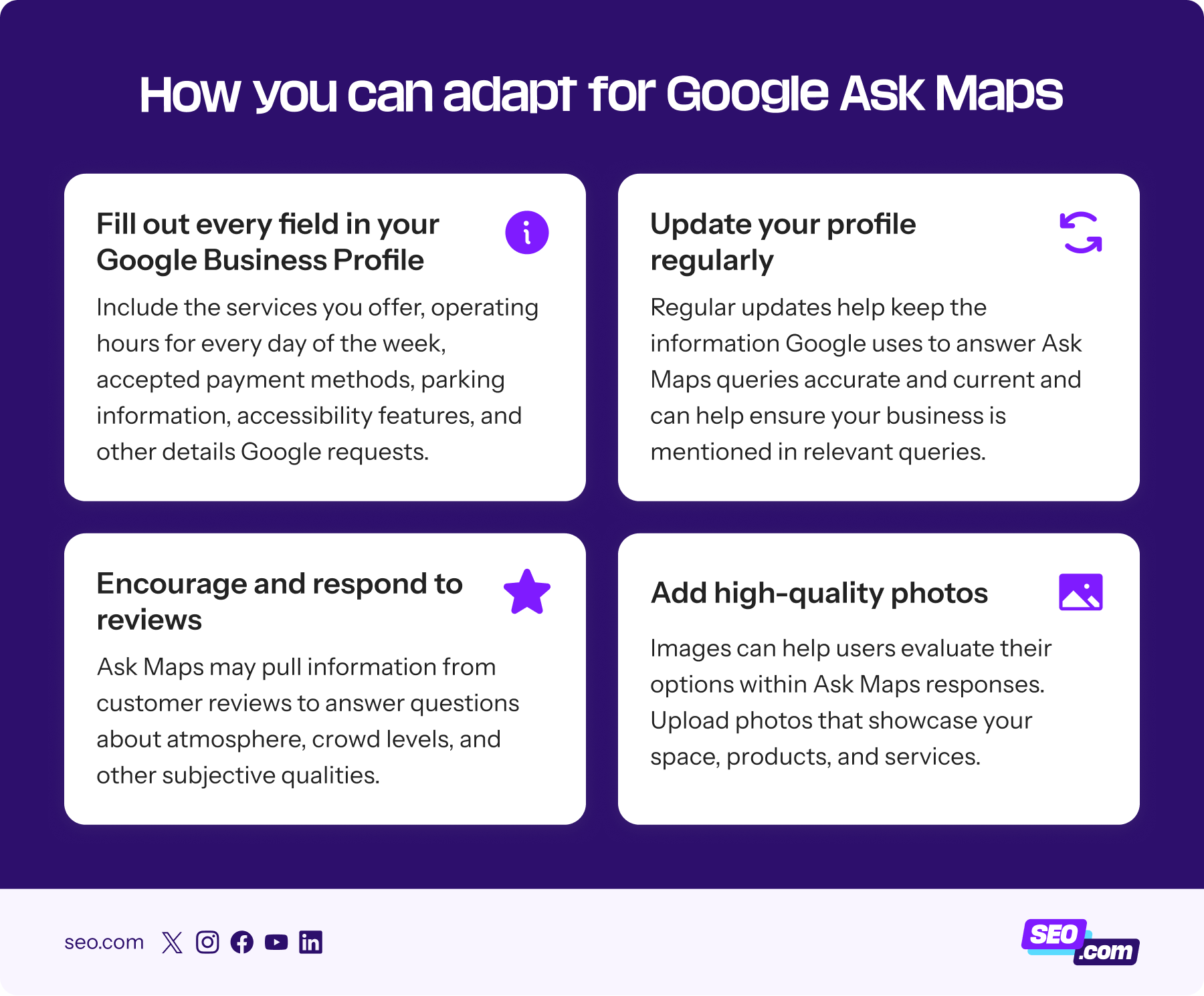 Steps you can take to adapt for Google Ask Maps