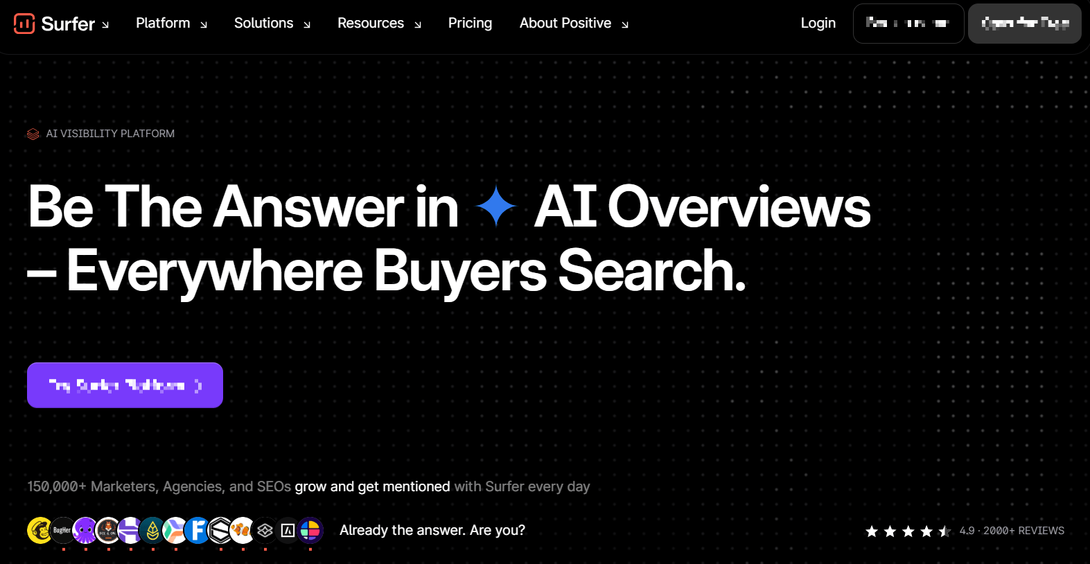 Surfer SEO AI Tool homepage